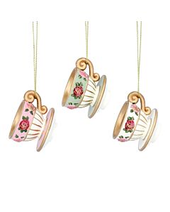 Gisela Graham Rose Ball Resin Cup and Saucer Decoration